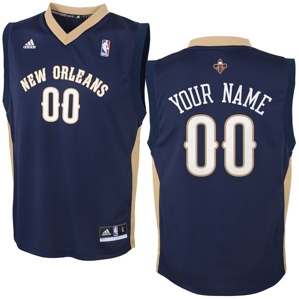 Adidas New Orleans Pelicans Youth Custom Replica Road Blue NBA Jersey
